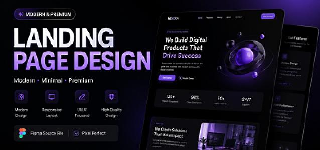 Modern Landing Page & Graphic Design | UI/UX Designer