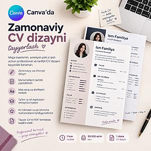 Canva’da zamonaviy CV dizayni tayyorlash