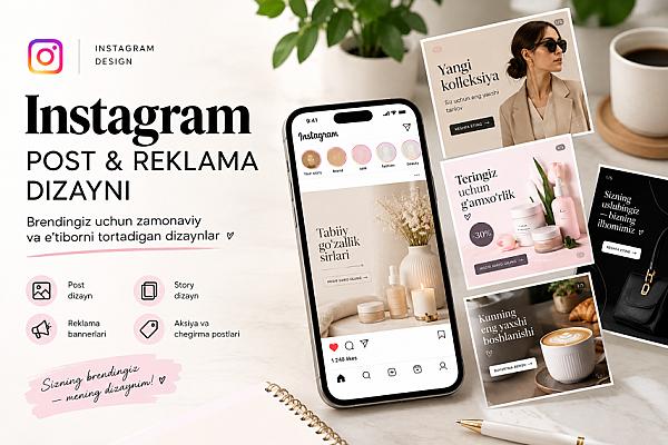 Marketing dizayn — Instagram post, banner va reklama maketlari