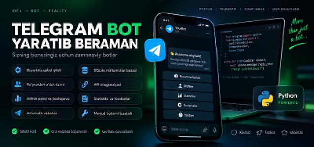 Telegram bot yaratib beraman | Python