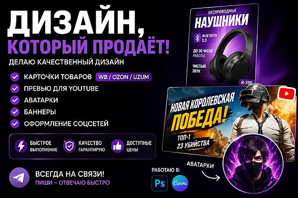 Дизайн карточек для маркетплейсов