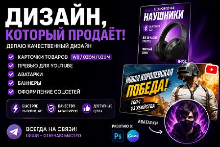 Дизайн карточек для маркетплейсов