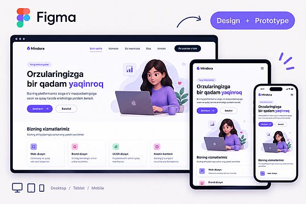 Figma’da web-sayt dizayni tayyorlash