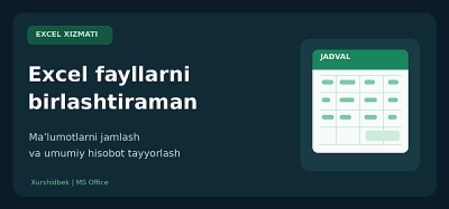 Excel файлларини бирлаштириб, умумий ҳисобот тайёрлайман