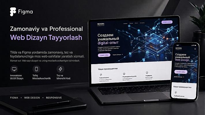 Figma’da zamonaviy va professional web dizayn tayyorlash