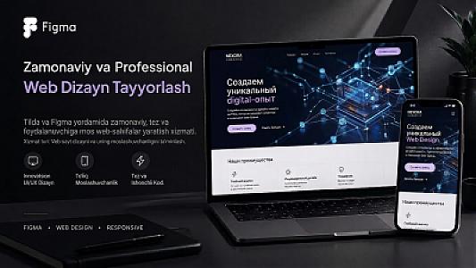 Figma’da zamonaviy va professional web dizayn tayyorlash