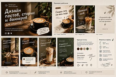 Создам дизайн постов и сторис для соцсетей в Canva