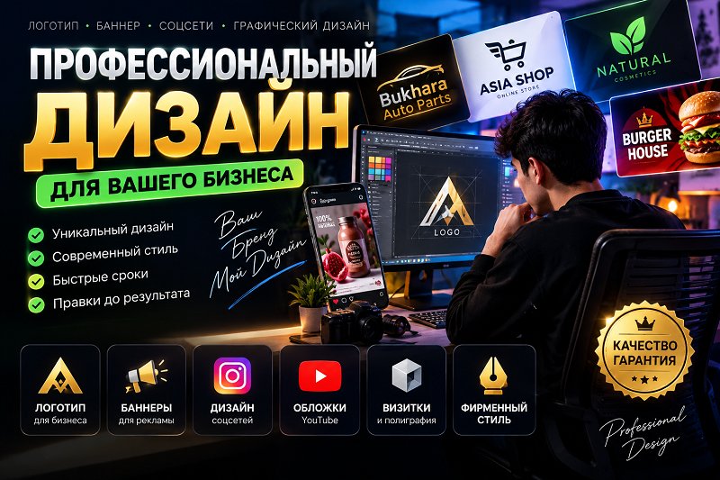 Разработаю красивый логотип и графический дизайн для вашего бизнеса