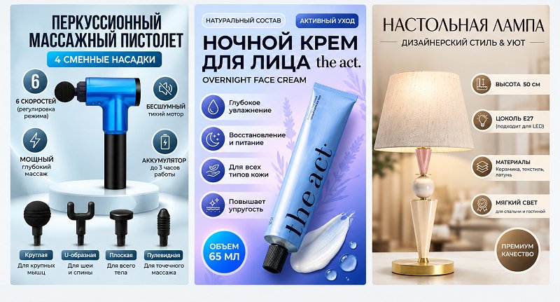 Marketpleyslar uchun mahsulot kartalarini yaratish