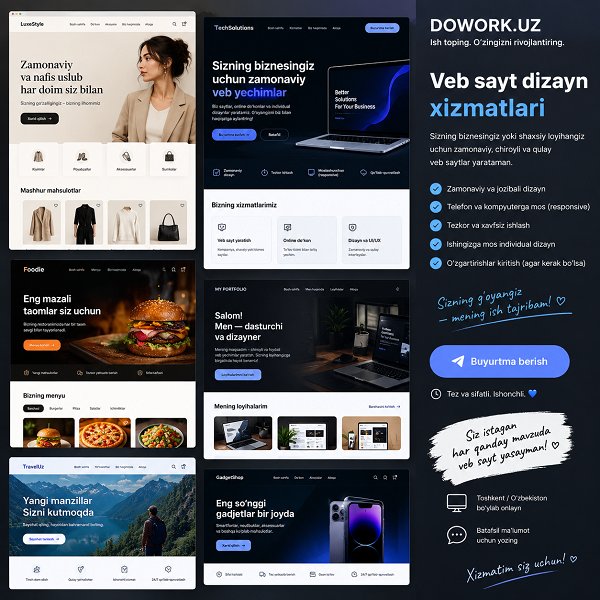 Zamonaviy va jozibali veb-sayt dizayni