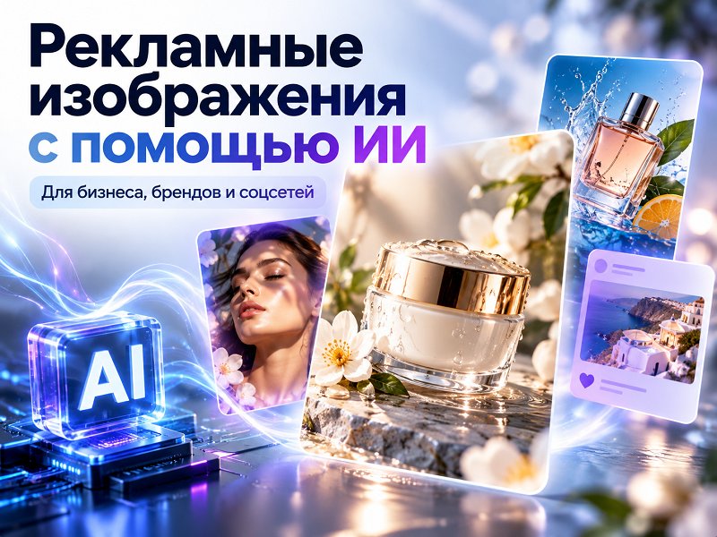 Создание рекламных изображений товаров, дизайн логотипа, AI фото и постеры для бизнеса
