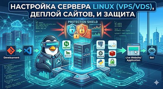 Настройка сервера Linux (VPS/VDS), деплой сайтов и защита